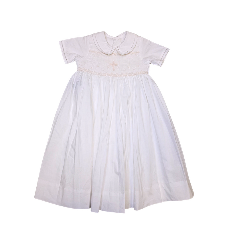 White Riley Boy Baptism Gown