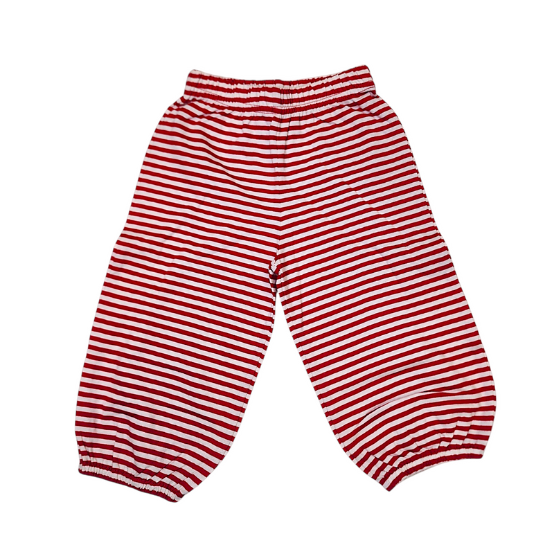 Deep Red/Off White Stripe Bloomer Pants