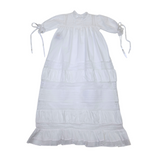 White Aubrey Christening Gown with Bonnet