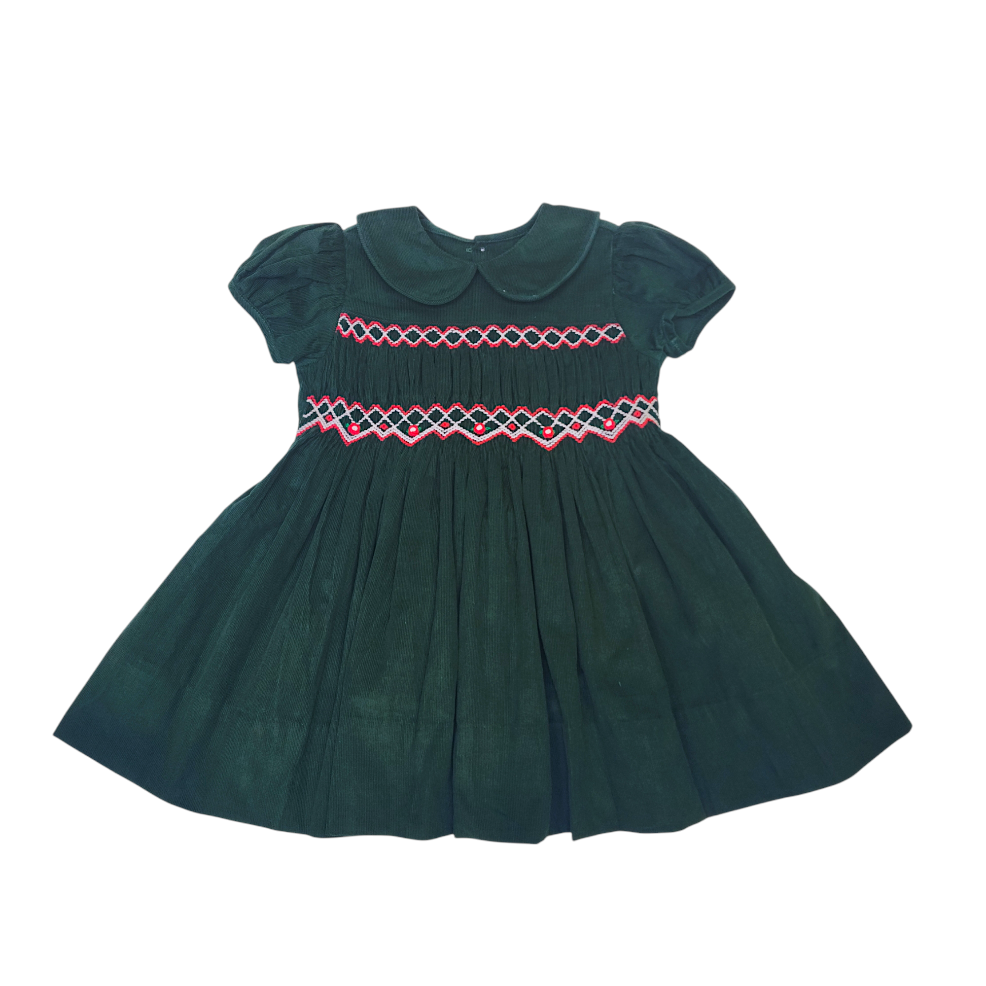 Christmas Green Stella Dress - Born Childrens Boutique