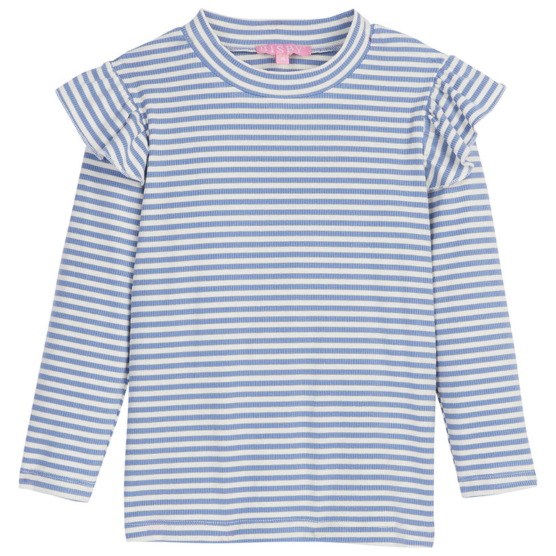 Sadie Top - French Blue Sparkle Stripe