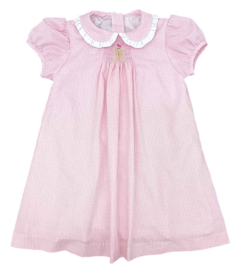 Sage Smocked Dress Pink Gingham Gingerbread