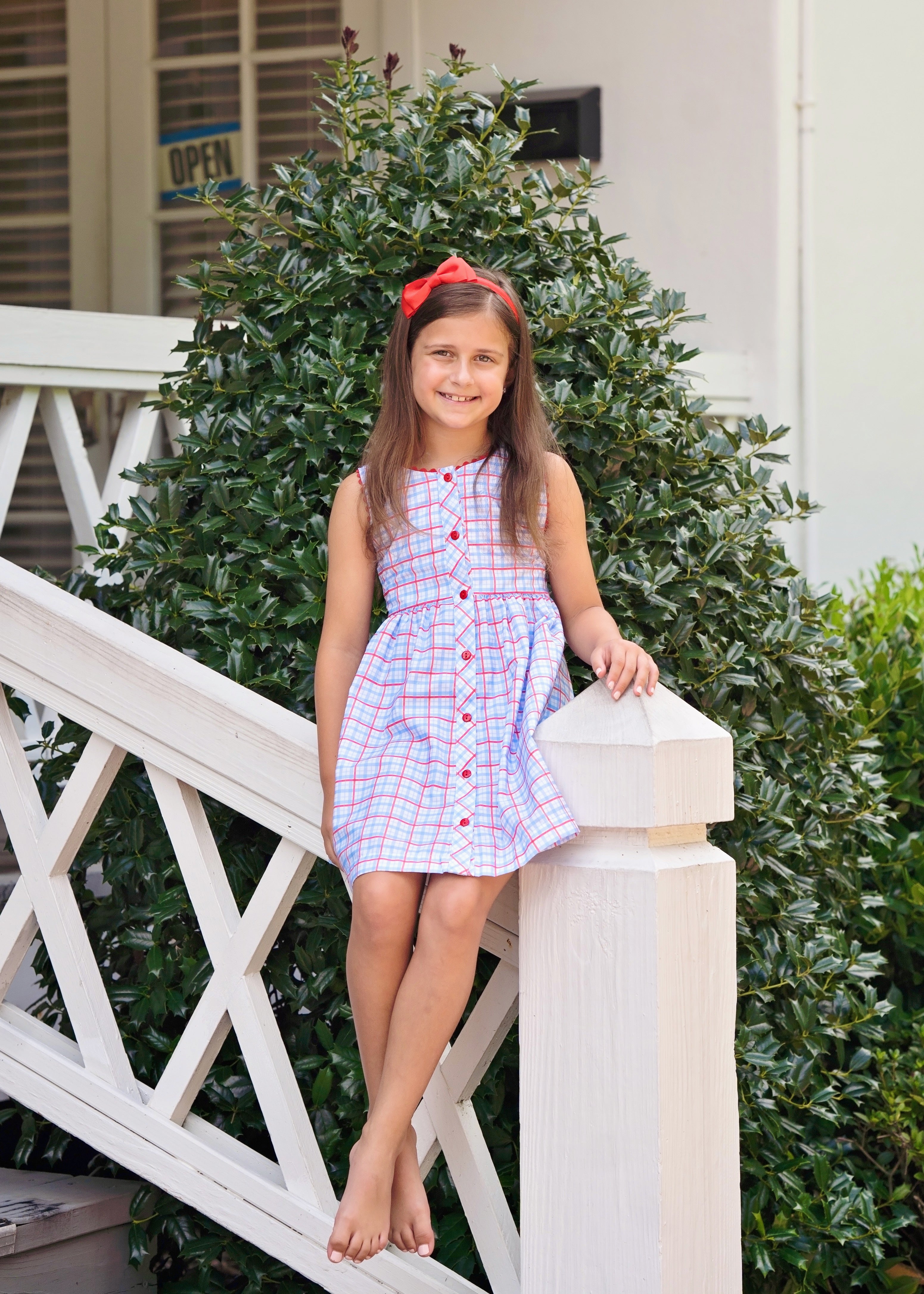 Pre-Order Patriotic Plaid Sammy Dress - Born Childrens Boutique