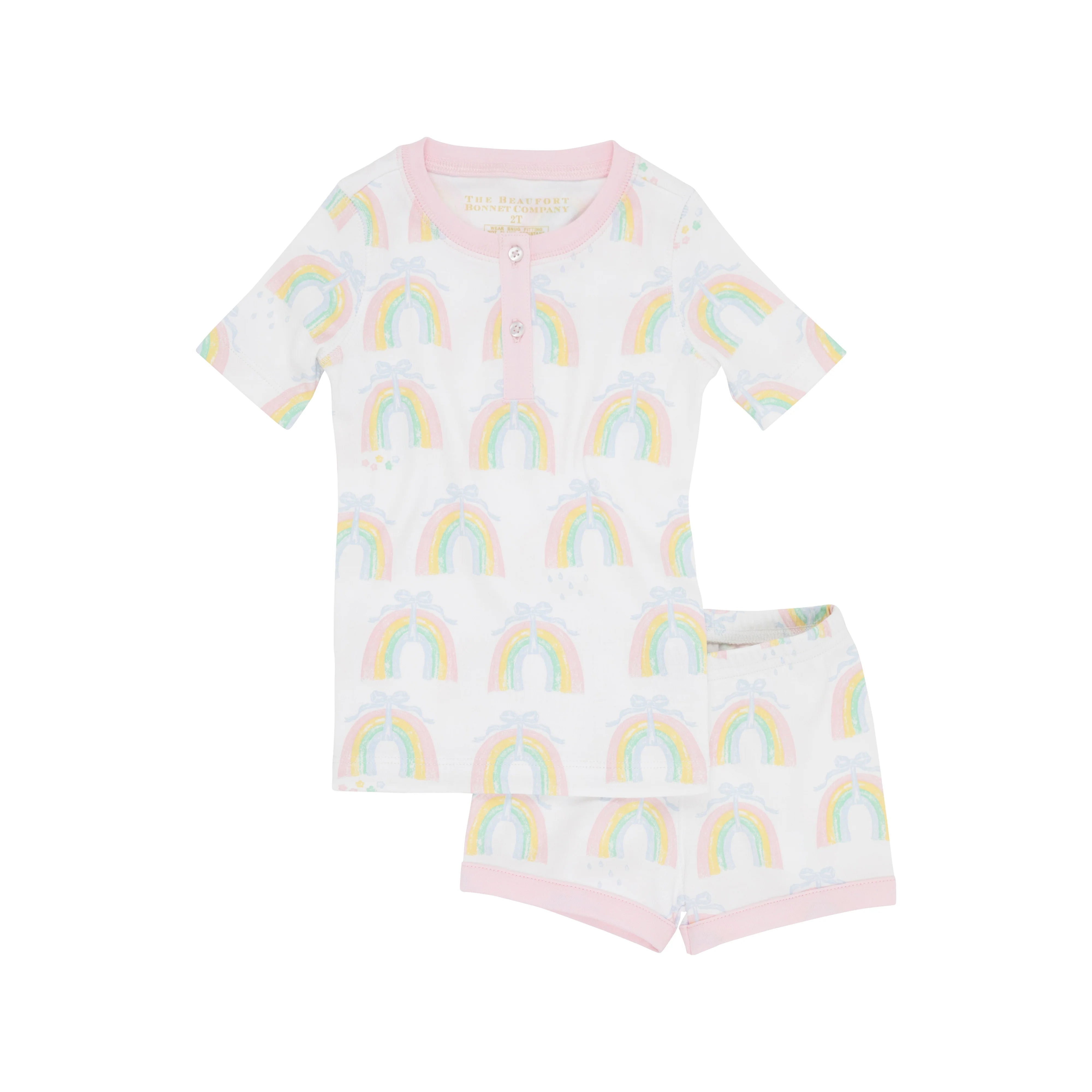 Trotter Street Kids Rainbow Unicorn Applique Pants Set