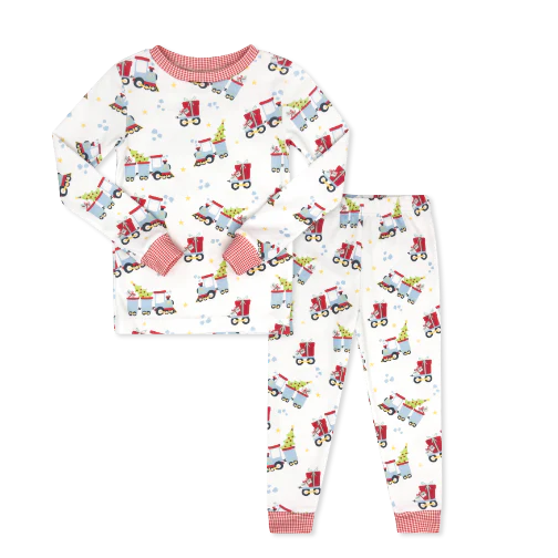 Sweet Pea PJ Set - All Aboard, Red Mini Gingham