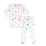 Sweat Pea PJ Set - Balloon Plaid/Pink