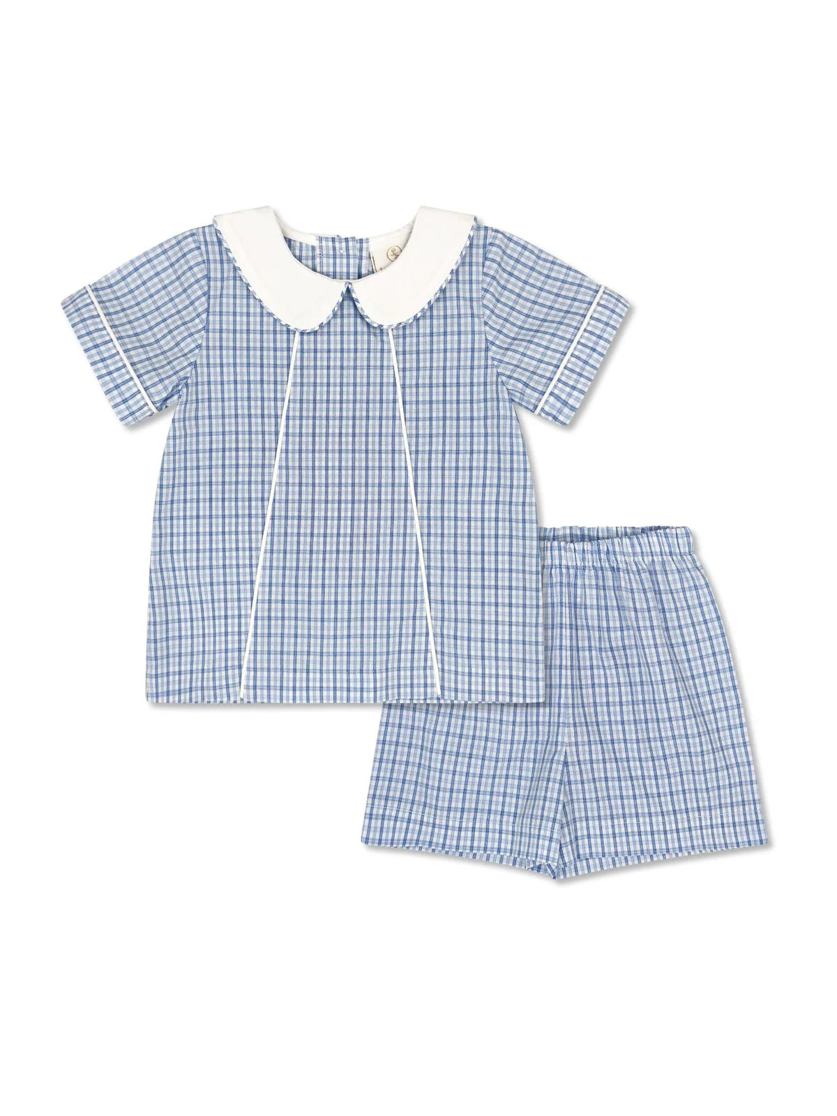 Adam Short Set Billings Blue Plaid - Born Childrens Boutique