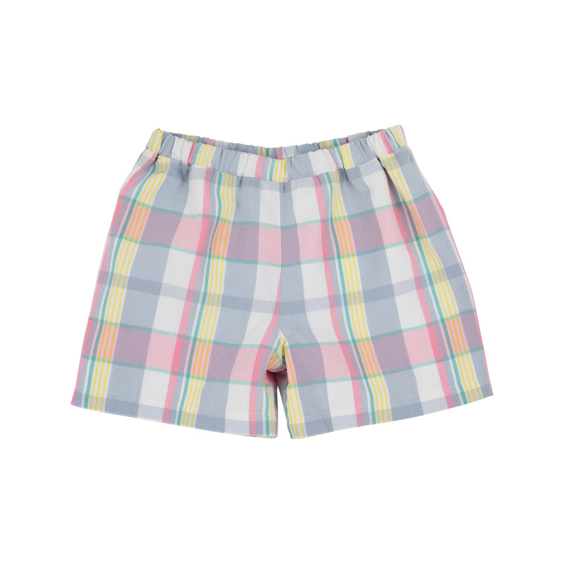 Shelton Shorts Tennis Pro Plaid With Turks Teal Stork - Born Childrens Boutique