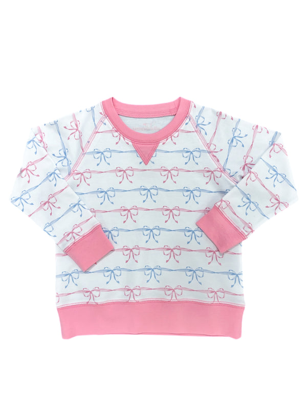 Pre-Order Sydney Pink and Blue Bow Sweatshirt