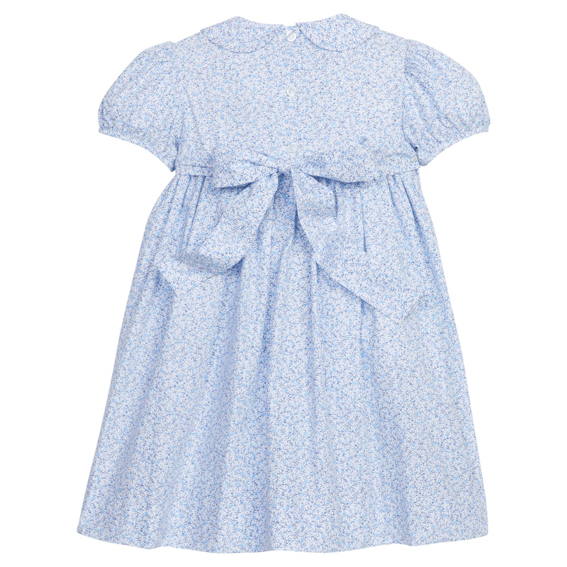 Smocked Peter Pan Dress - Blue Vinings