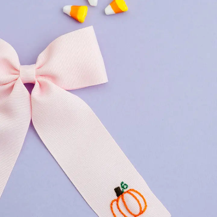 Small Pumpkin Bow - Pink