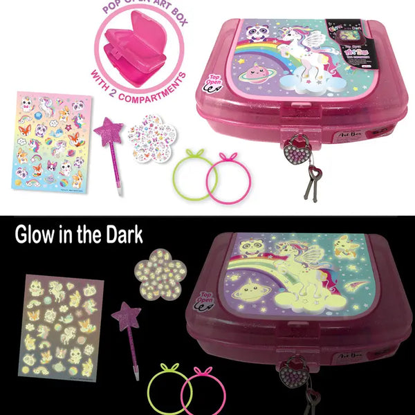 427GD Art Box with Compartments, Glow in the Dark