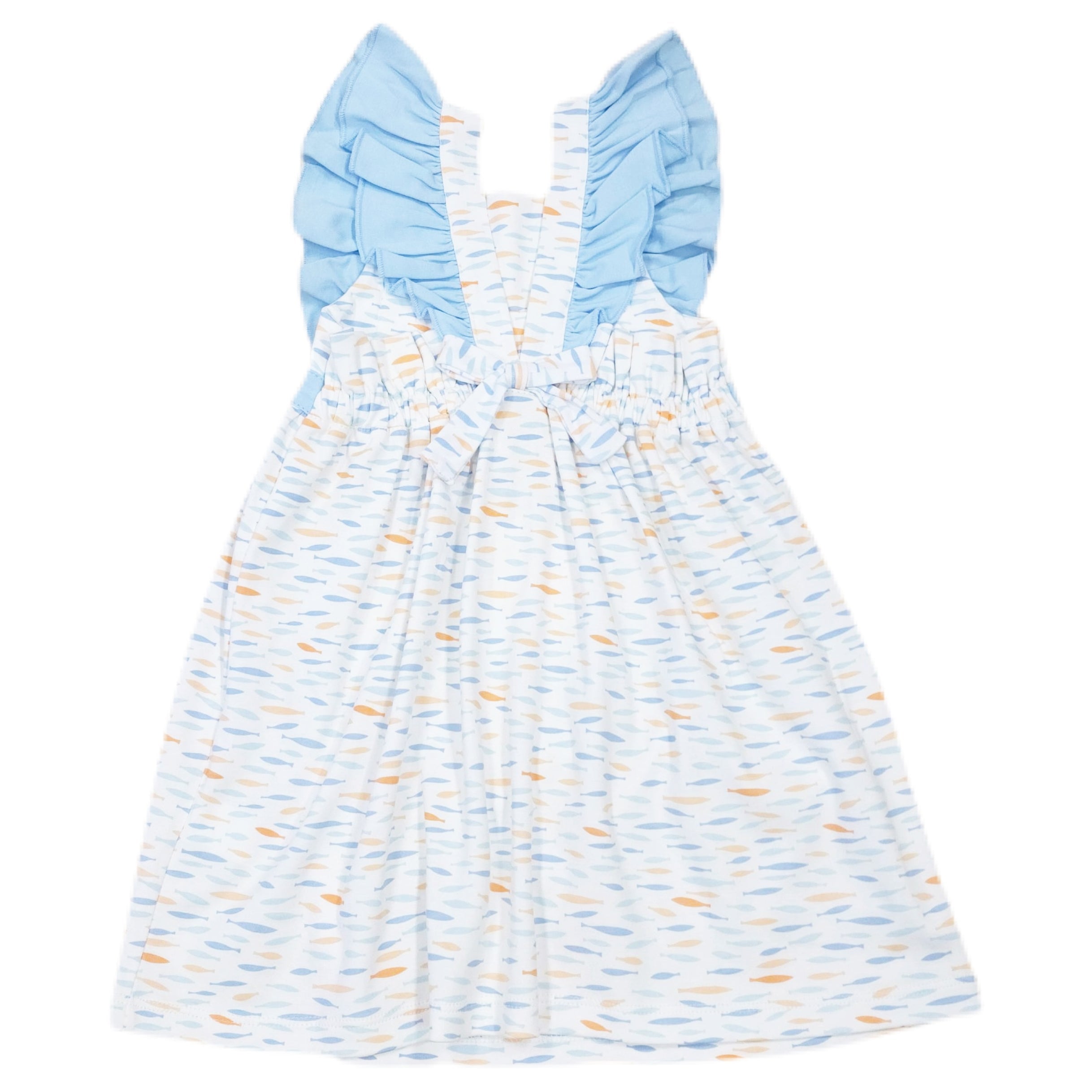 Fish Print Pinafore Dress - Born Childrens Boutique