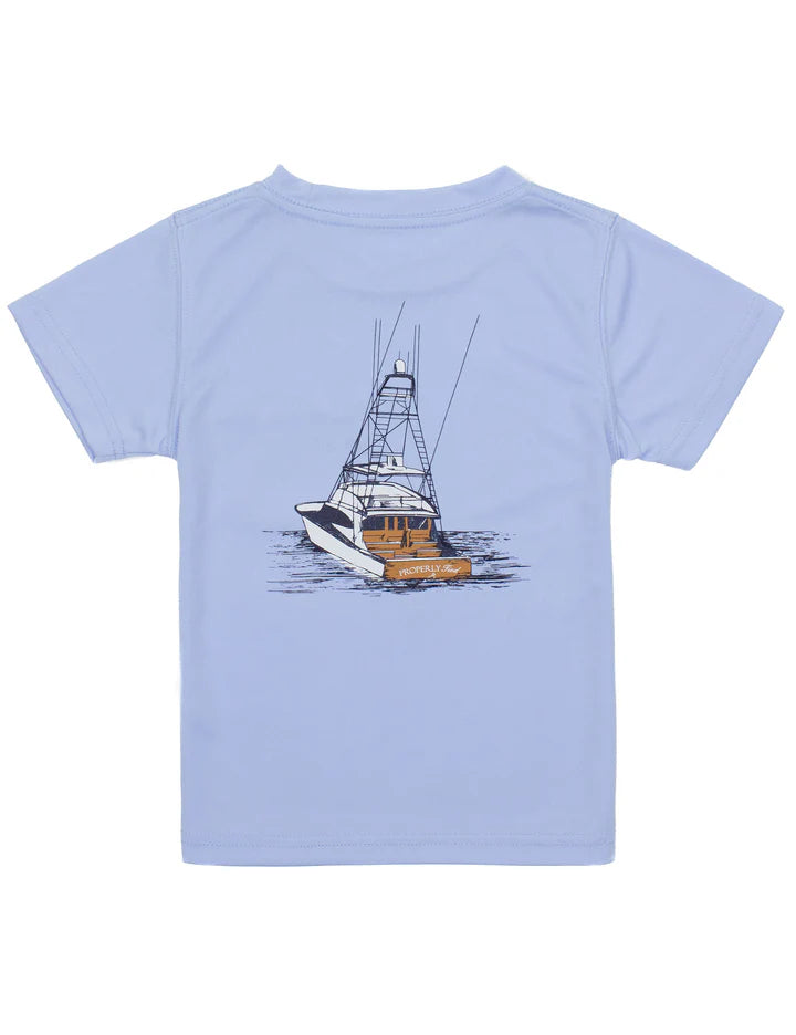 Performance SS Tee Deep Waters Light Blue - Born Childrens Boutique