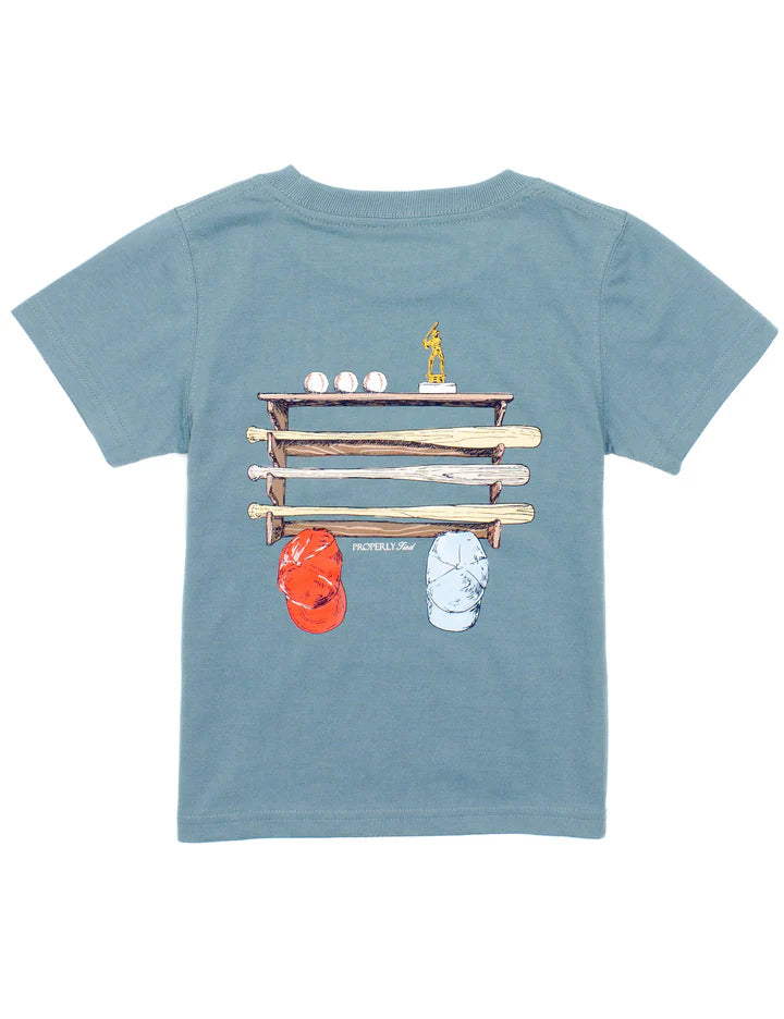 Bat Rack SS Steel Blue Shirt - Born Childrens Boutique