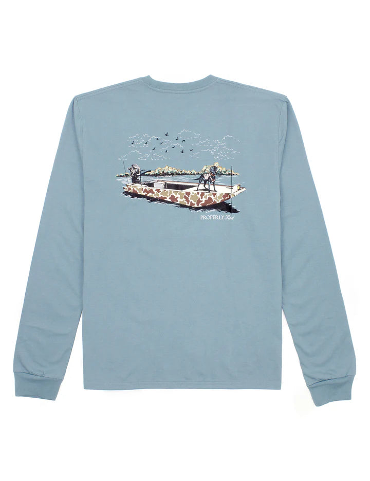 LS Tee Boat Ride Steel Blue