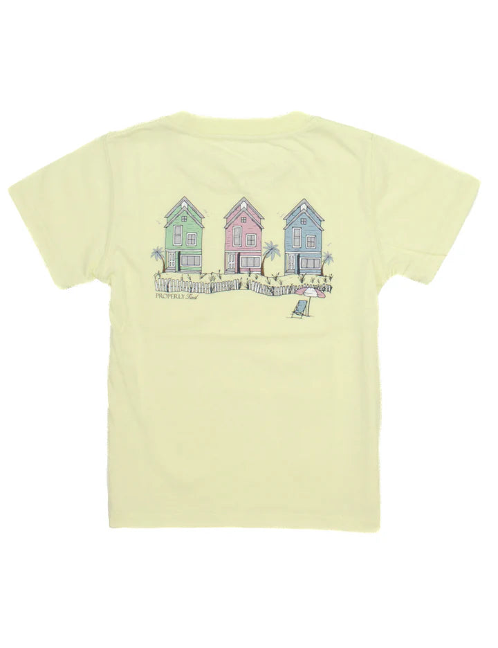 Beach Retreat Light Yellow Girl Shirt - Born Childrens Boutique