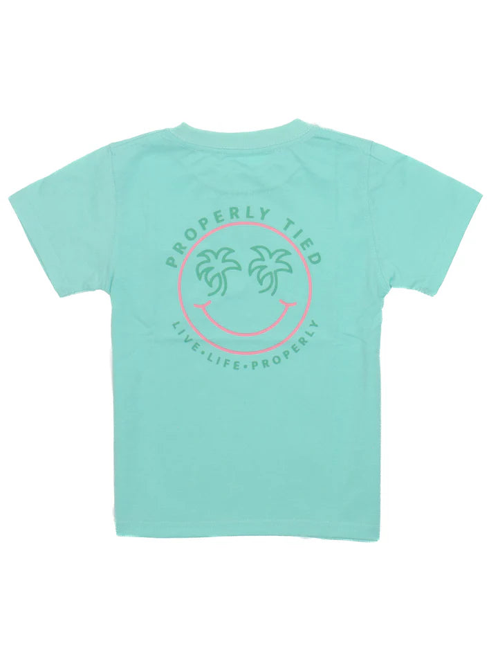 Smiley Seafoam Girl T-shirt - Born Childrens Boutique