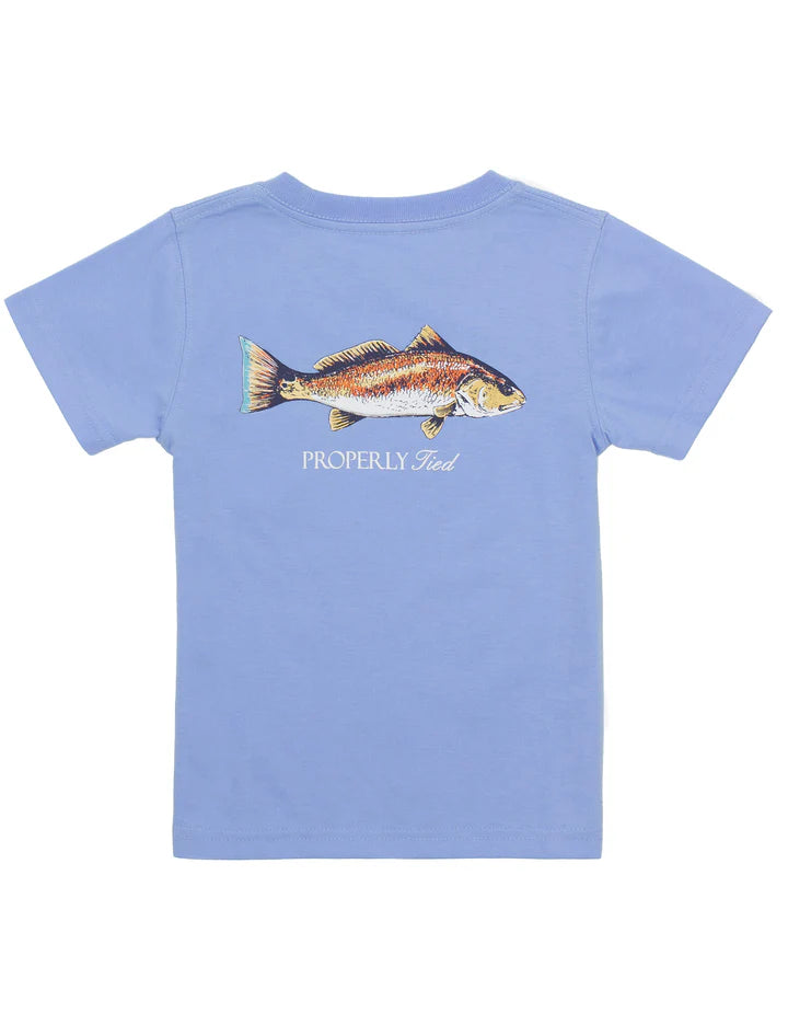 Redfish SS Light Blue Shirt - Born Childrens Boutique