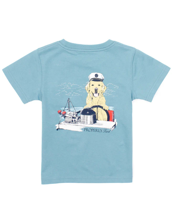 Golden Captain SS Coastal Sky Shirt - Born Childrens Boutique