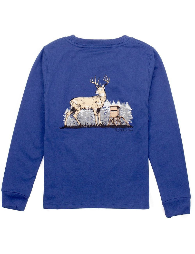 LS Tee Deer Season River Blue