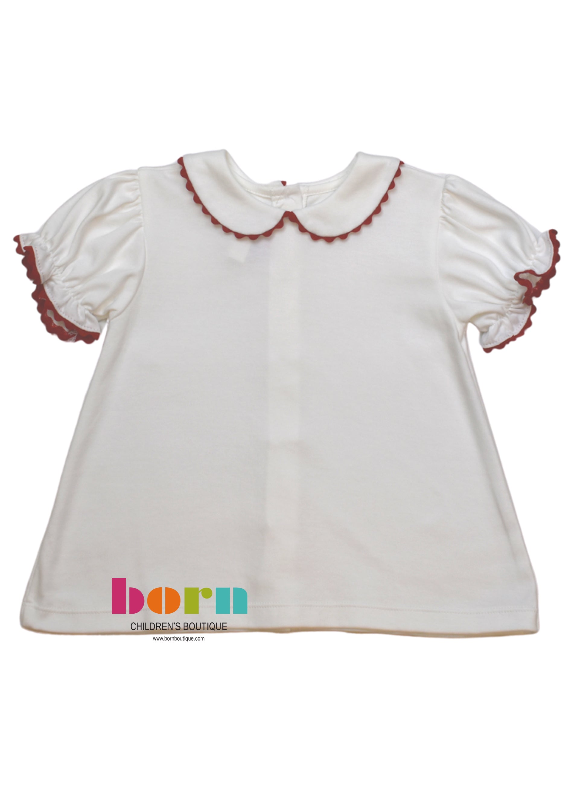 Better Together Blouse - White/Red - Born Childrens Boutique