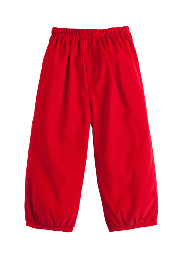 Little English Banded Pull On Pant - Red - Born Childrens Boutique