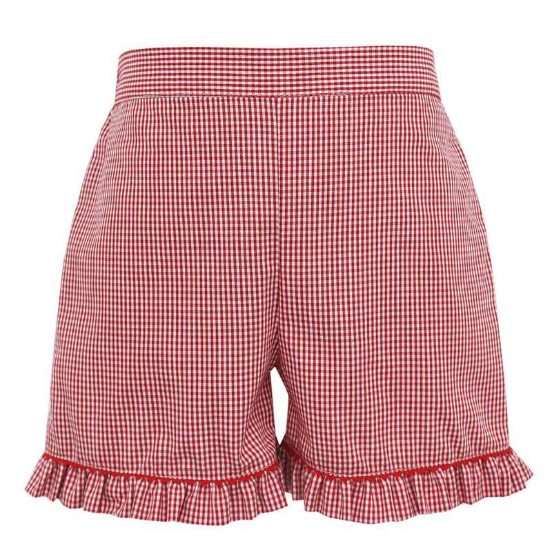 Anavini Cheerleaders Girl Short Red Gingham