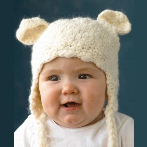 Cream Knit Bear Hat - Born Childrens Boutique