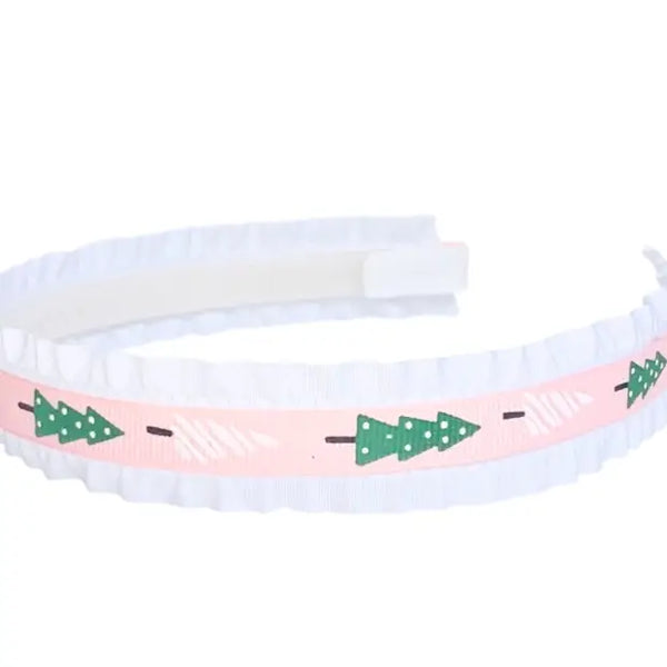 Double Ruffle Pink Tree Headband - Born Childrens Boutique