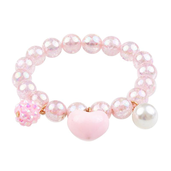 Pink Heart Bobble Bracelet - Born Childrens Boutique