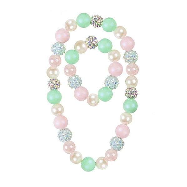 Sorbet Sparkle Necklace and Bracelet Set - Born Childrens Boutique