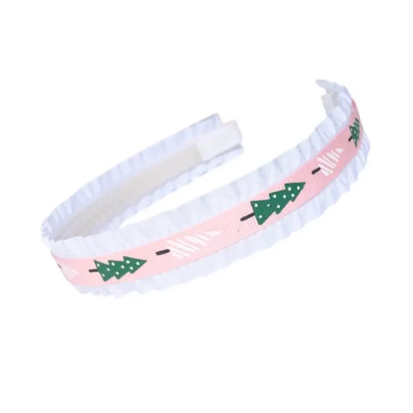 Double Ruffle Pink Tree Headband - Born Childrens Boutique