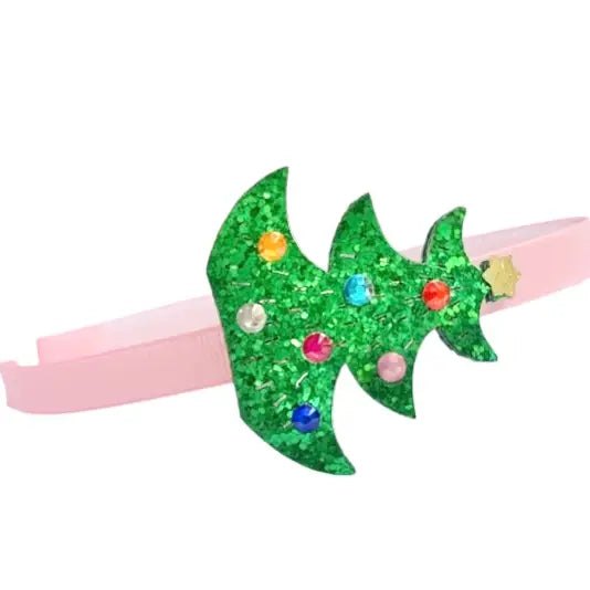 Glitter Christmas Tree Headband - Born Childrens Boutique