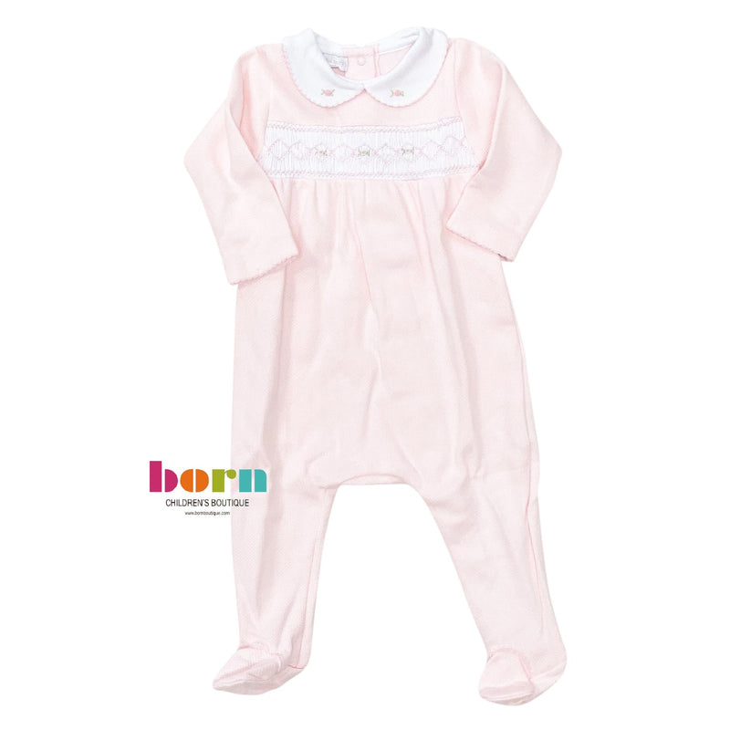 Aiden & Ava Smocked Footie Pink - Born Childrens Boutique