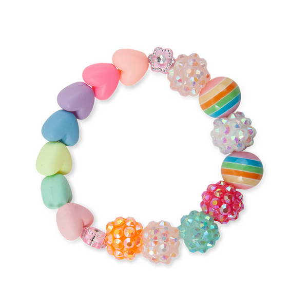 3pcs Acrylic Bead Colorful Bracelet Set With Pink Flower For Kids, Lovely  Bracelet For Girls' Jewelry