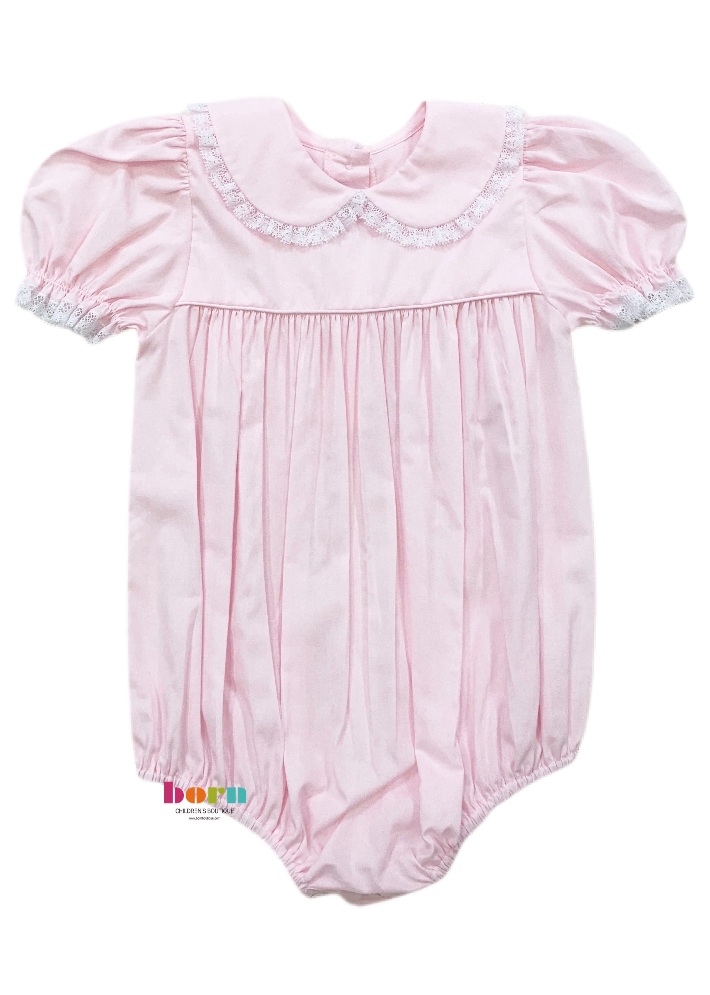 Heirloom Peter Pan Bubble Pink with Ecru - Born Childrens Boutique